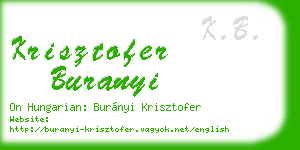 krisztofer buranyi business card
