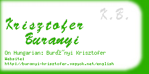 krisztofer buranyi business card